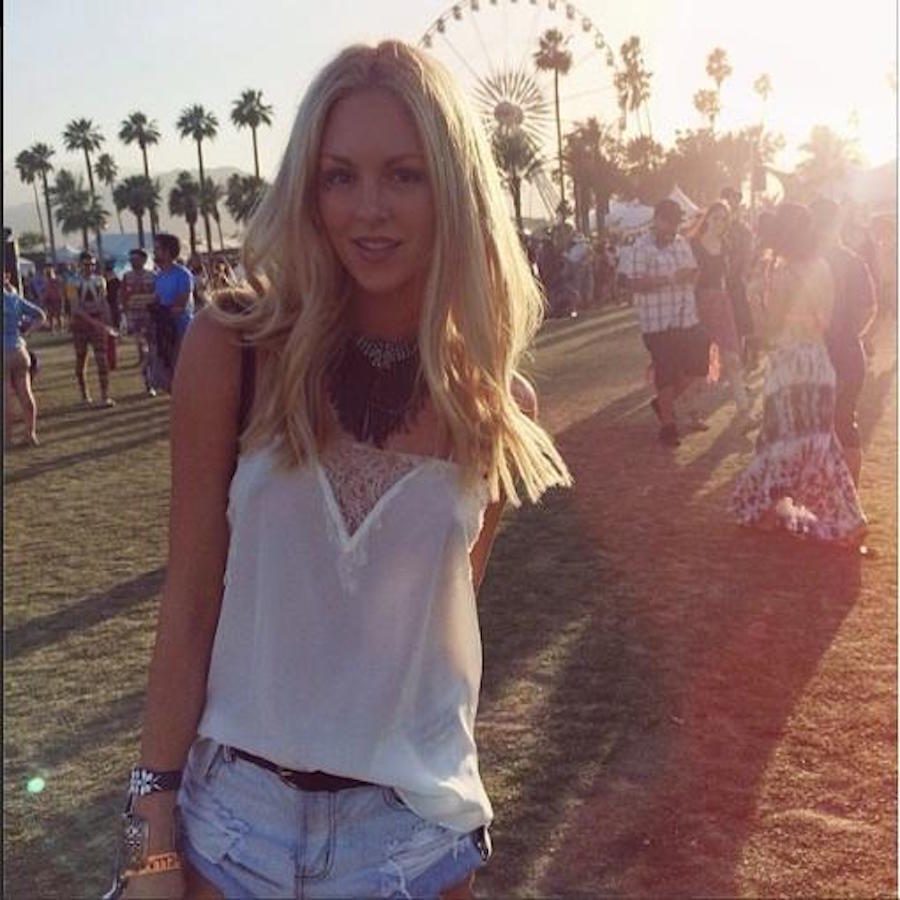 SHEA MARIE FROM PEACE LOVE SHEA PARTIES AT COACHELLA IN OUR SWEETHEART CAMI