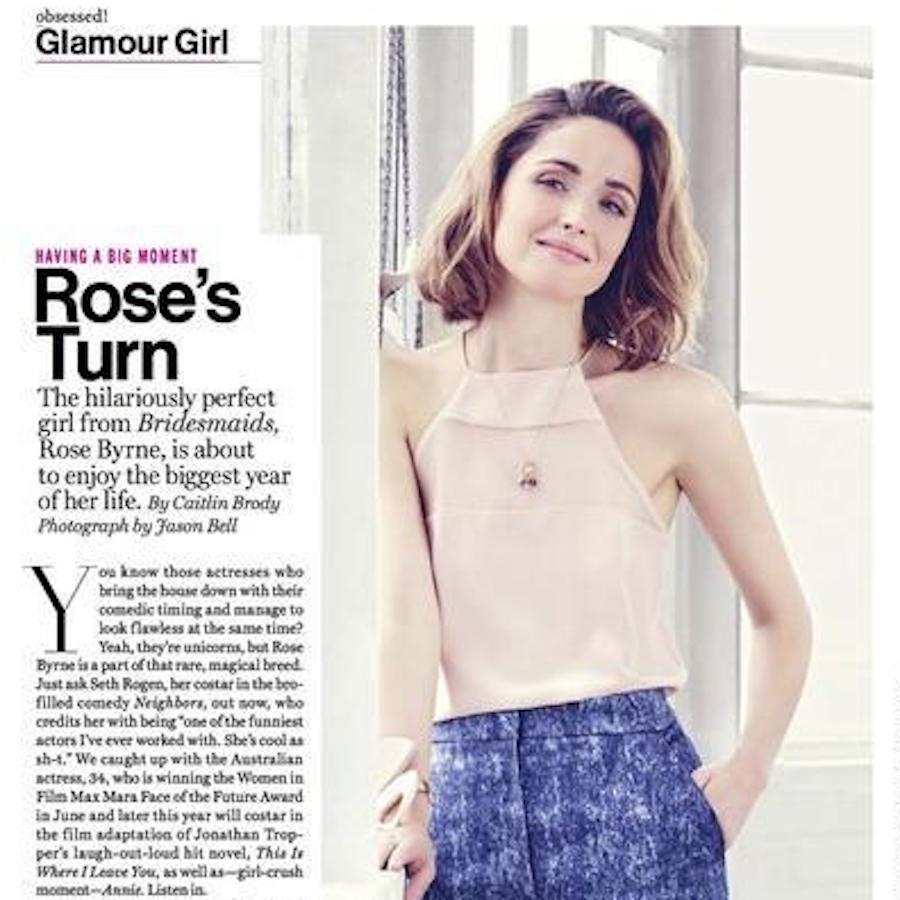 ROSE BRYNE IN OUR HIGH TOP CAMI IN THE LATEST ISSUE OF GLAMOUR MAGAZINE