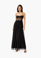 Archer Corset Lace Gown Black