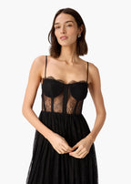 Archer Corset Lace Gown Black