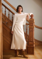 Guynan Silk Maxi Skirt Macadamia
