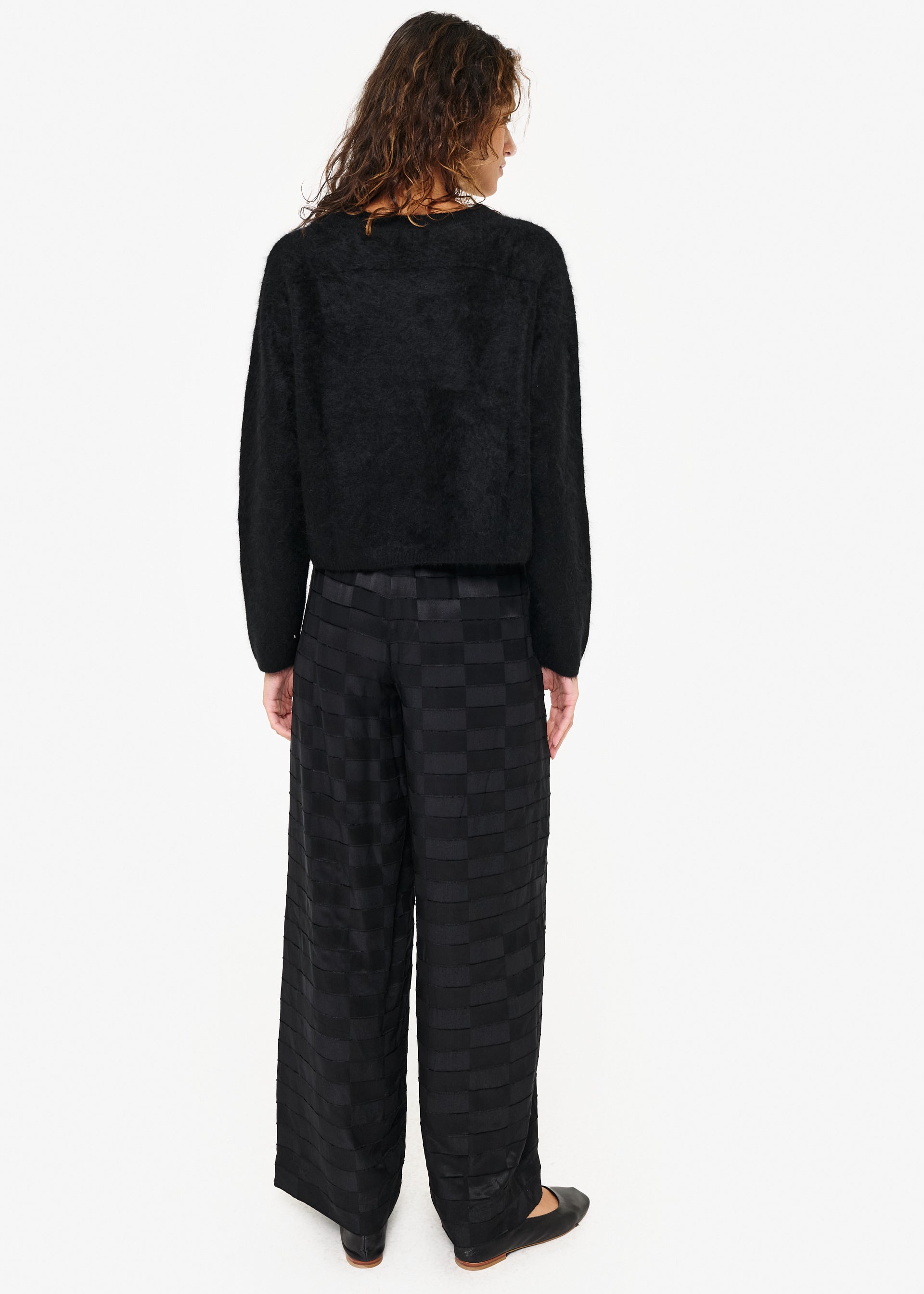 Medina Burnout Wide Leg Pant Black