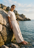 Lima Metallic Cotton Pant Ceramic
