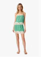 Inez Silk Mini Skirt Meadow