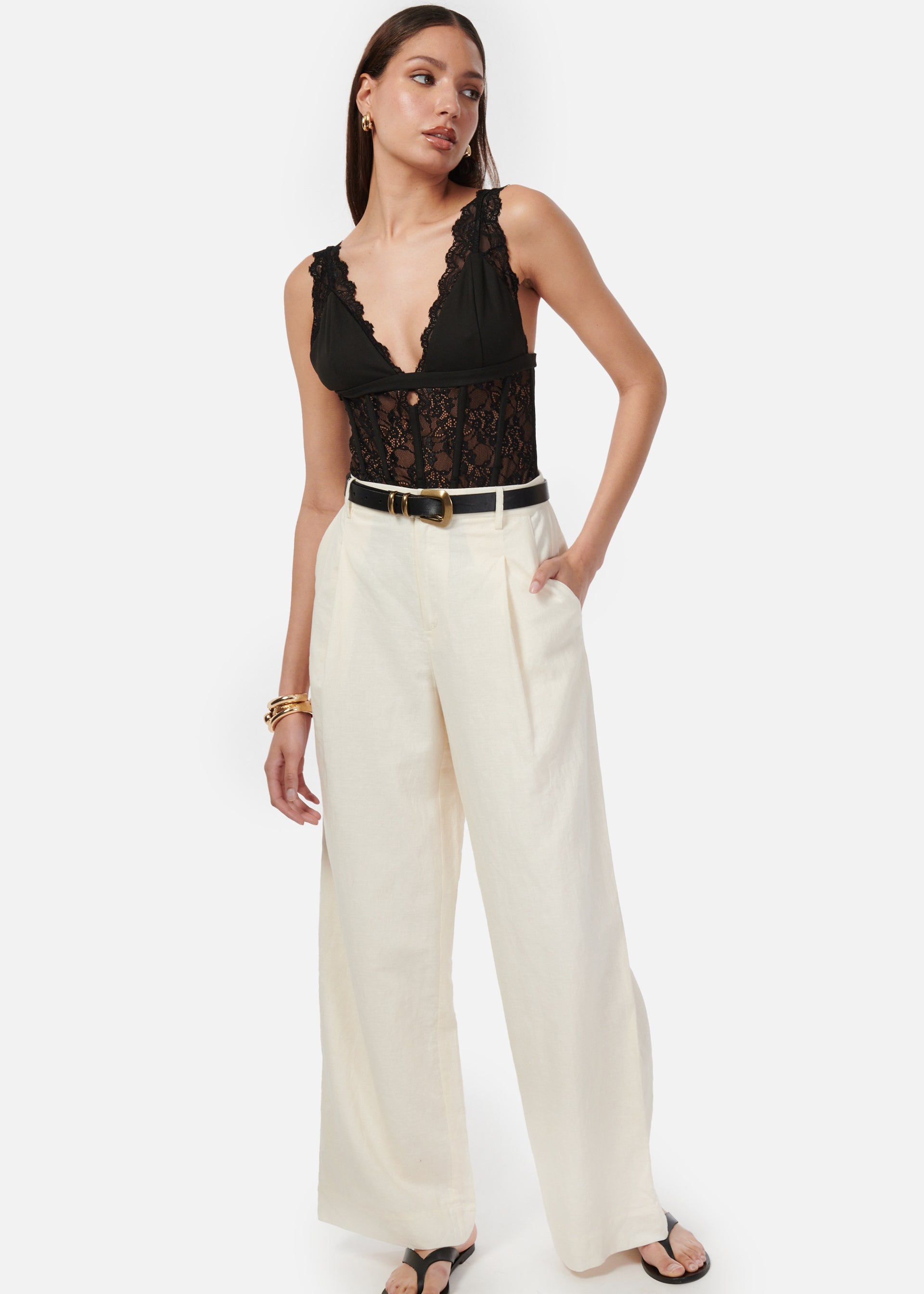 Cadiz Wide Leg Pant Ceramic