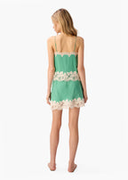 Inez Silk Mini Skirt Meadow