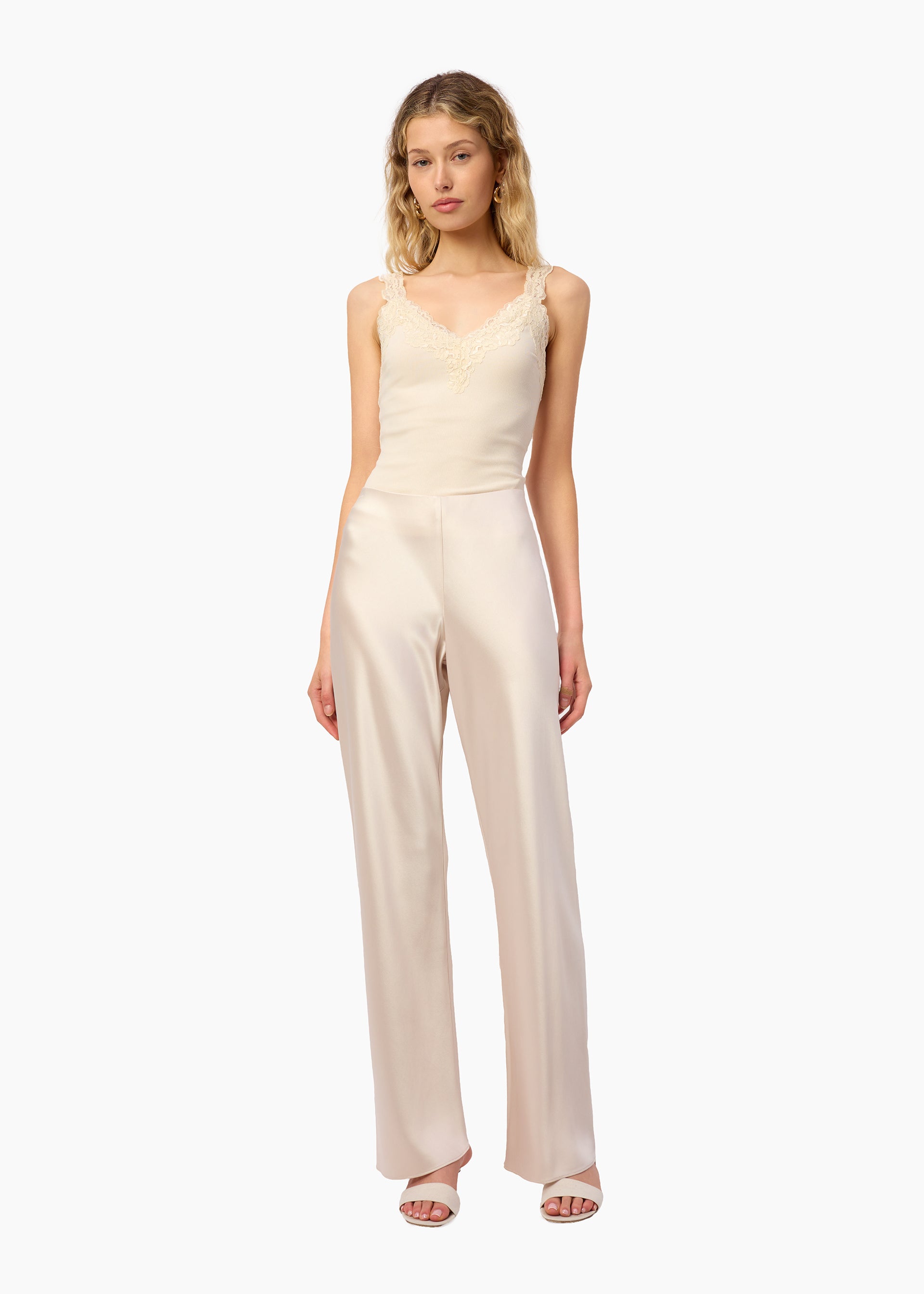 Lani Rib Knit Tank Bone – CAMI NYC