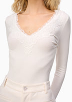 Rooney Rib Knit Top White