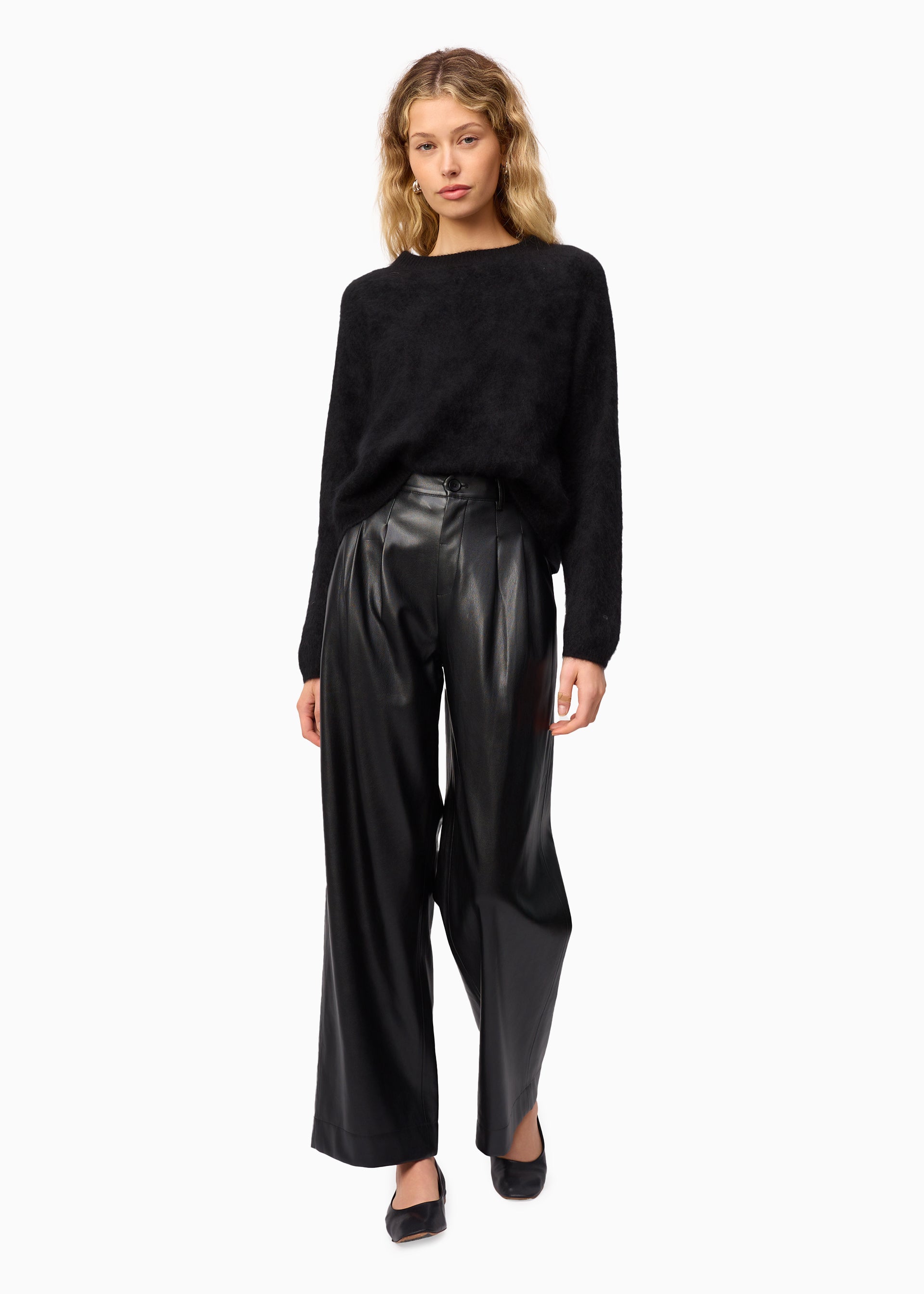 Andorra High Rise Vegan Leather Pant Black