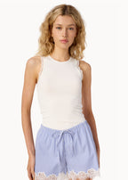 Rian Rib Knit Tank White
