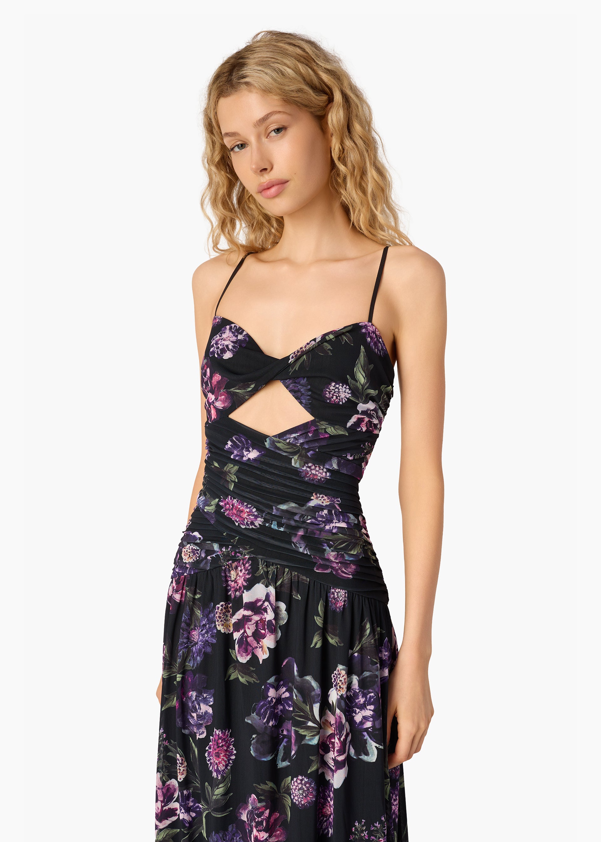 Tashi Mesh Maxi Dress Dark & Stormy