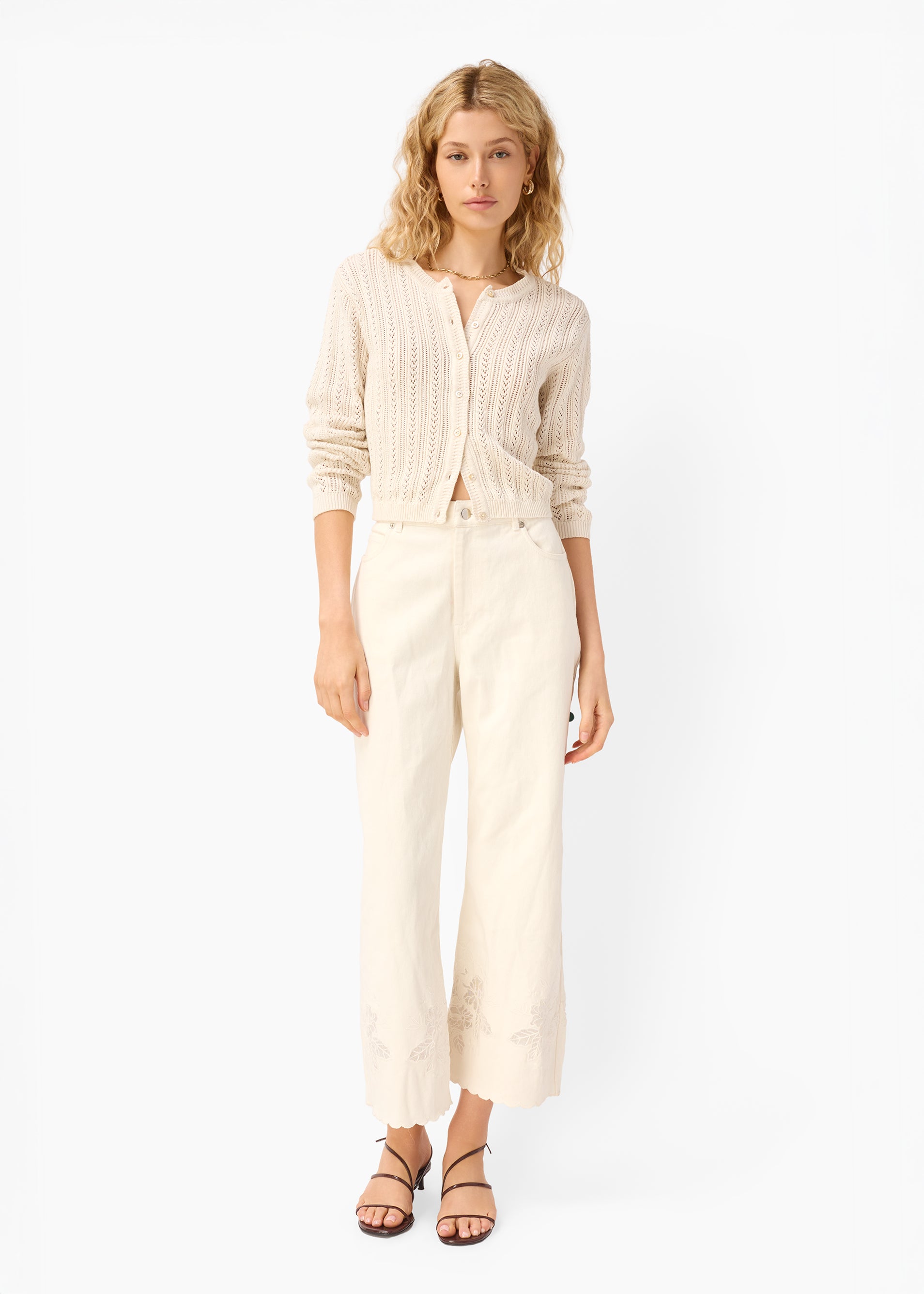 Dresden Cropped Cardigan Macadamia