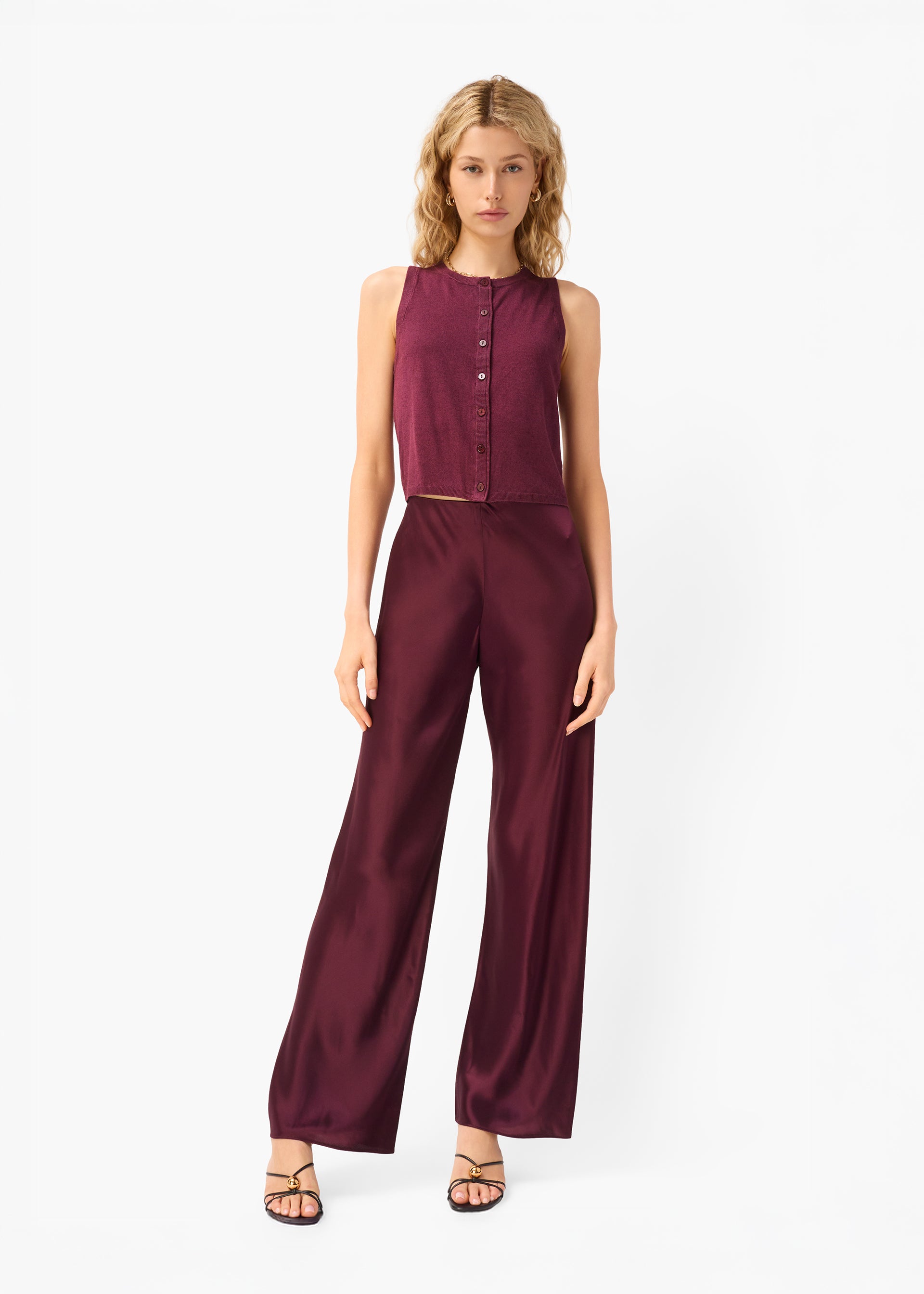 Dia Silk Cashmere Sweater Vest Blackberry
