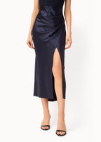 Echo Strapless Midi Dress Navy