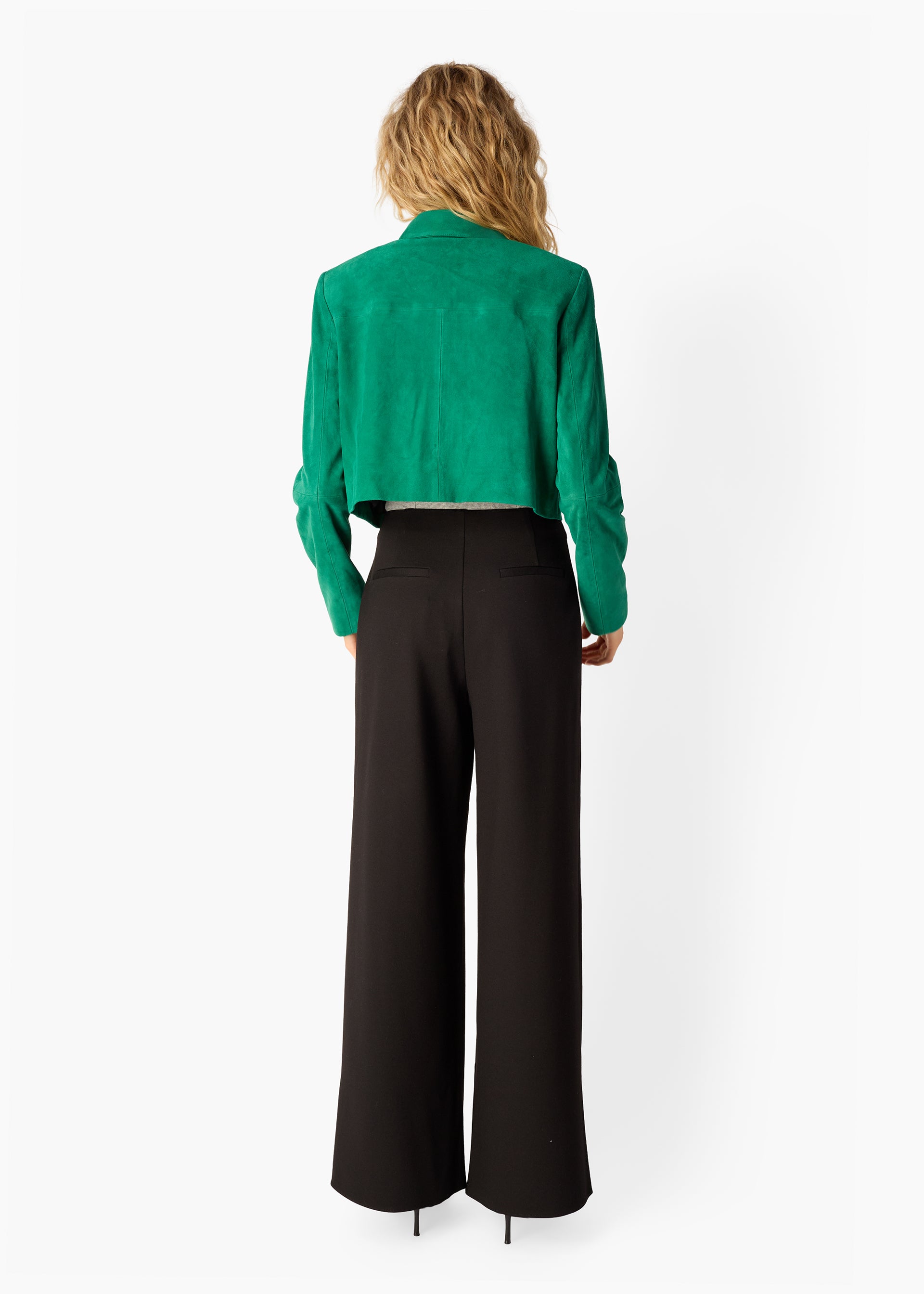 Sullivan Suede Cropped Jacket Verdant