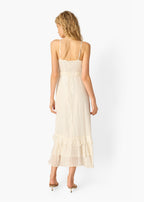 Esmeralda Metallic Chiffon Dress White
