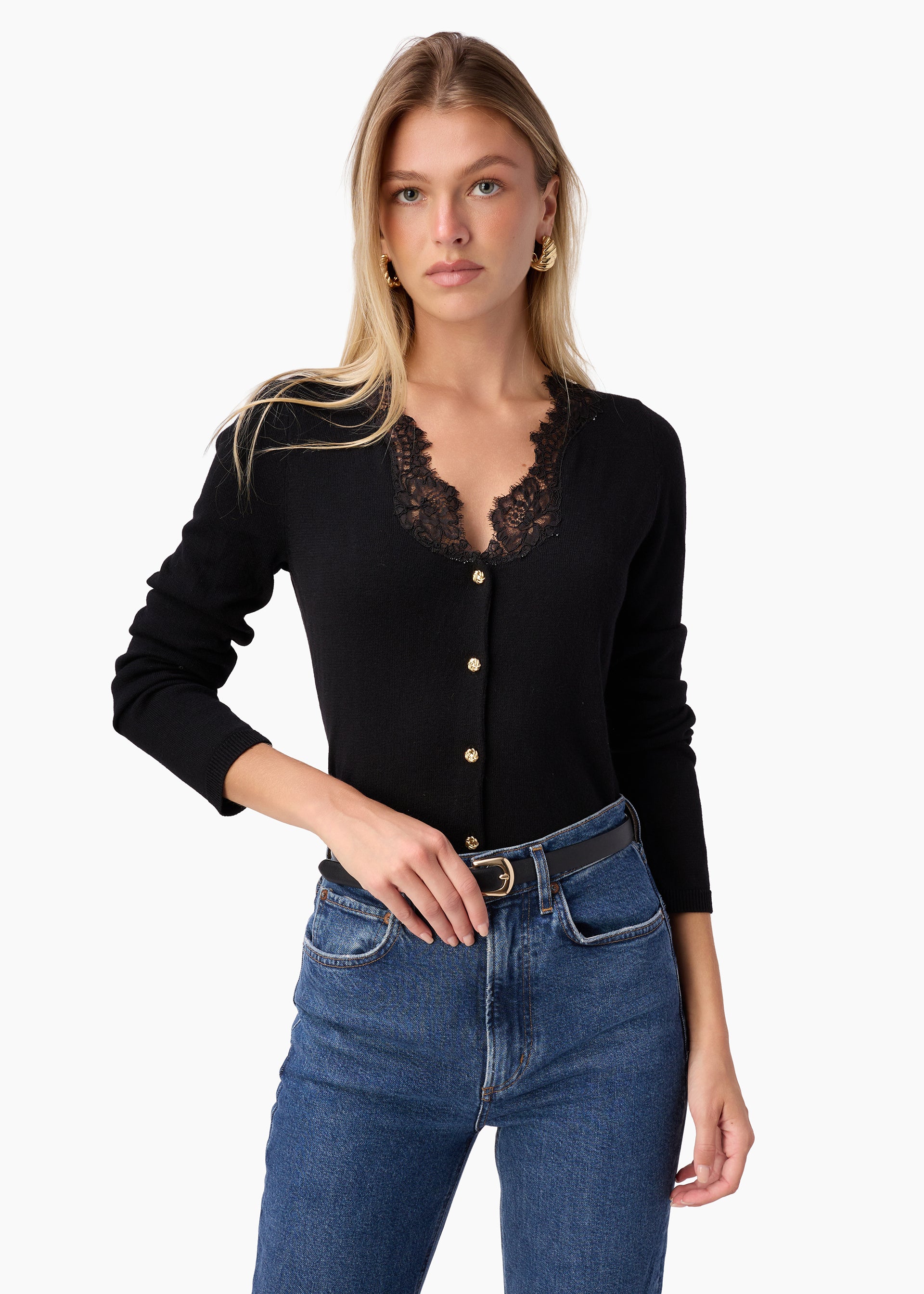 Eirene Lightweiight Knit Cardigan Black