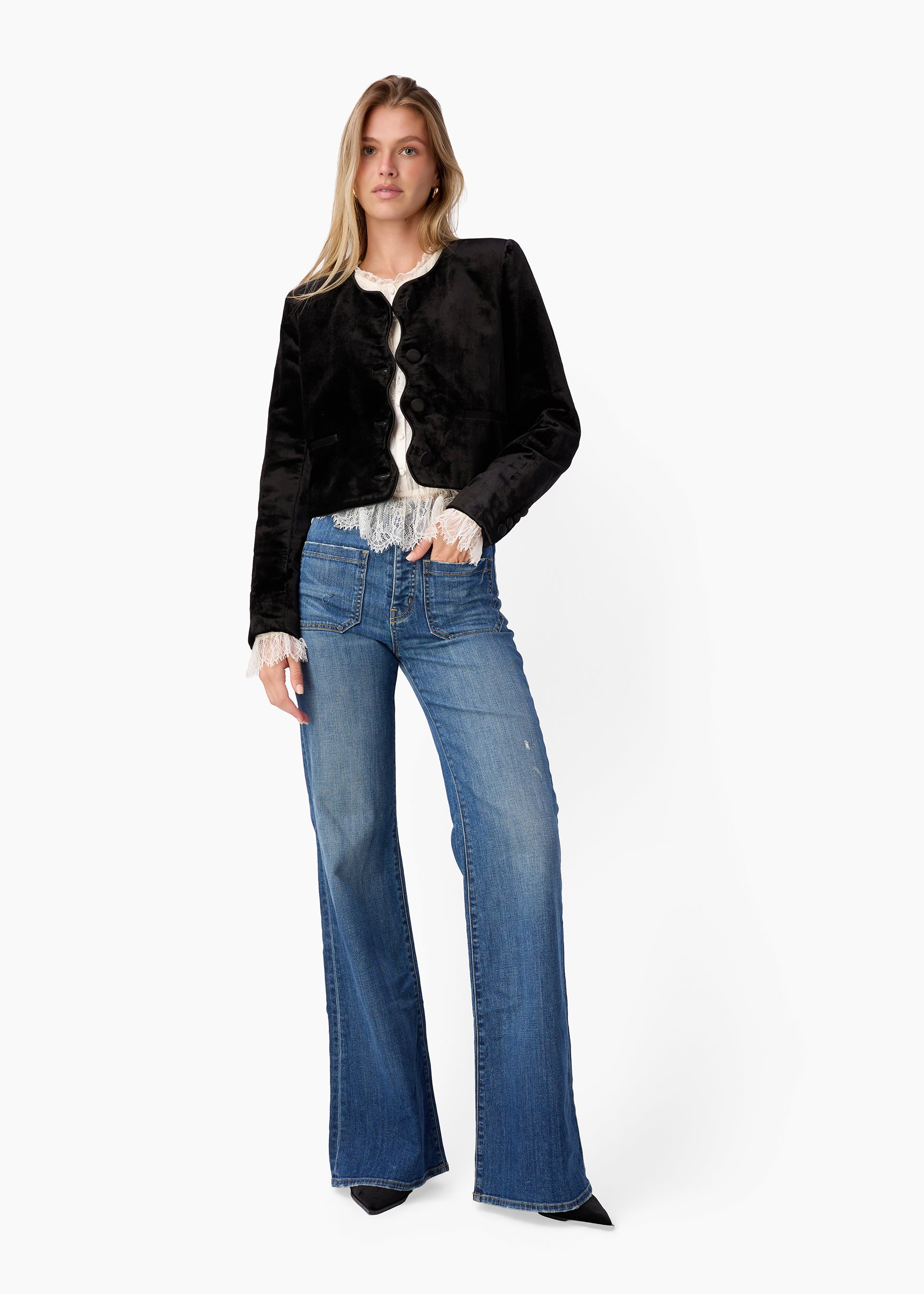 Apollonia Velvet Blazer Black