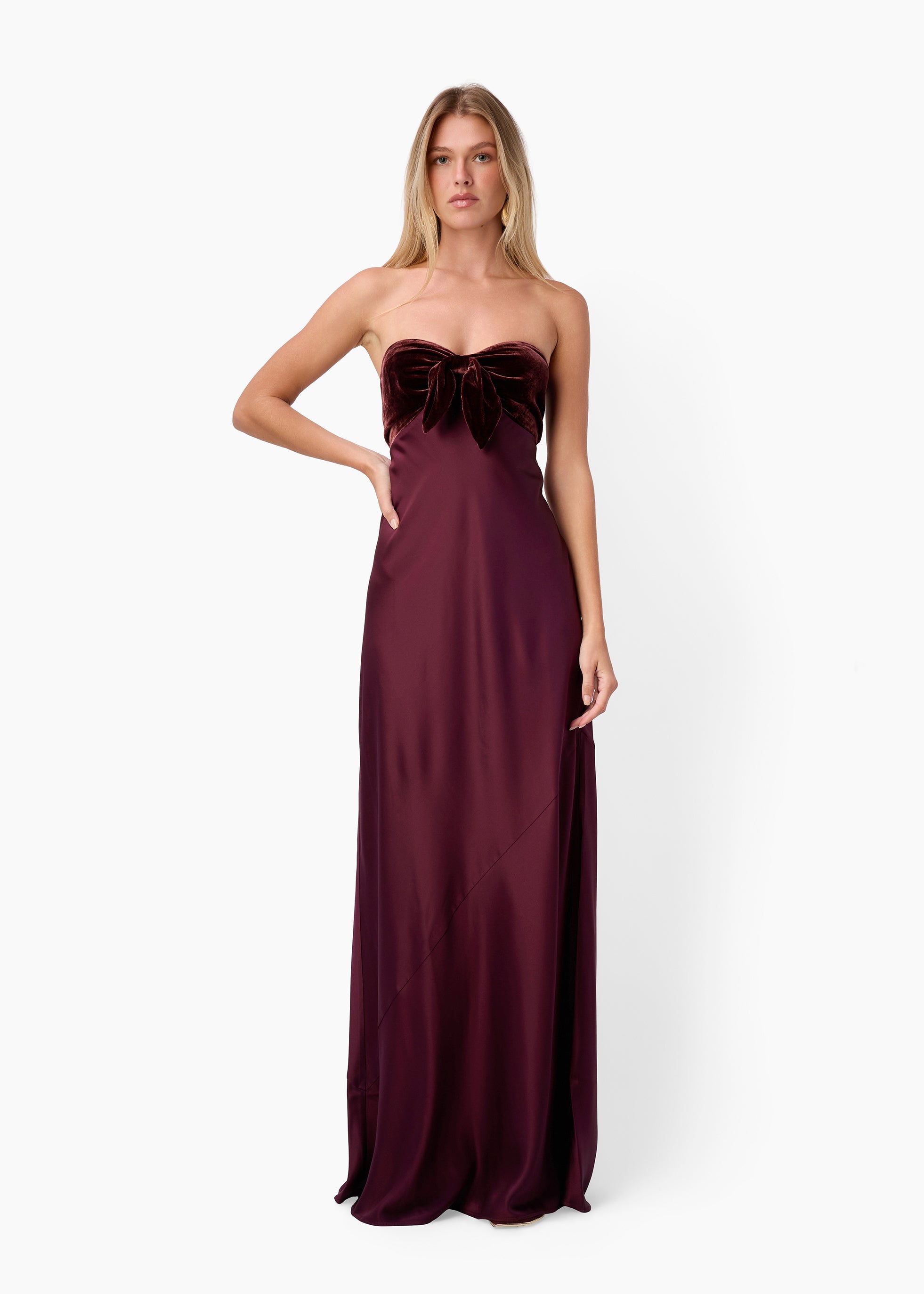 Lavinia Strapless Gown Cranberry