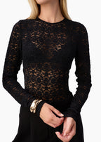 Meli Stretch Lace Top Black