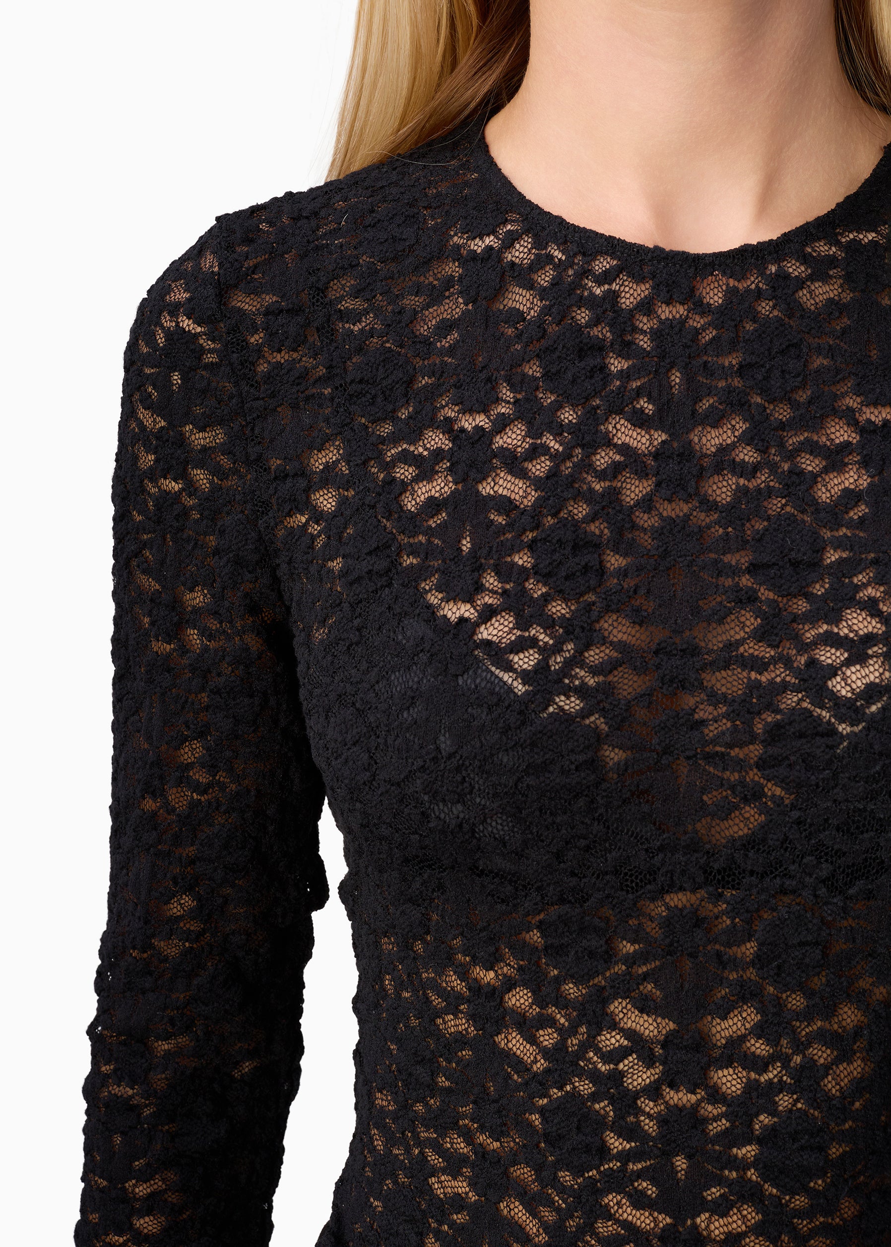 Meli Stretch Lace Top Black – CAMI NYC