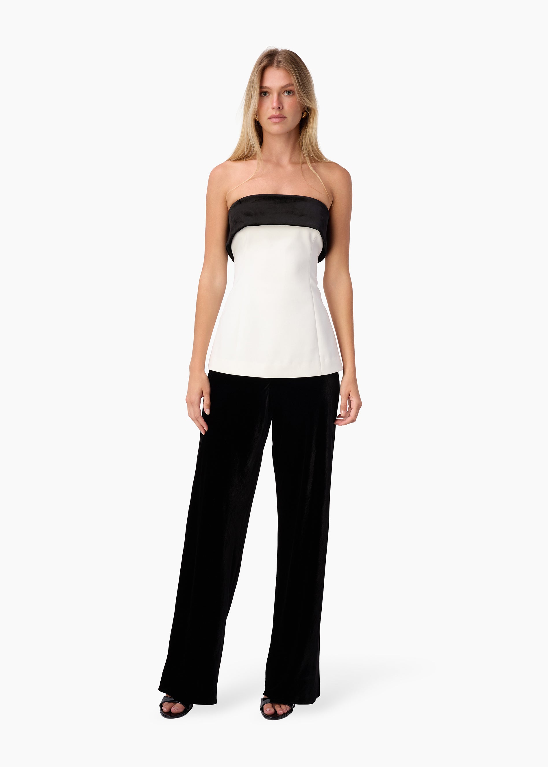 Rohan Strapless Top White/Black