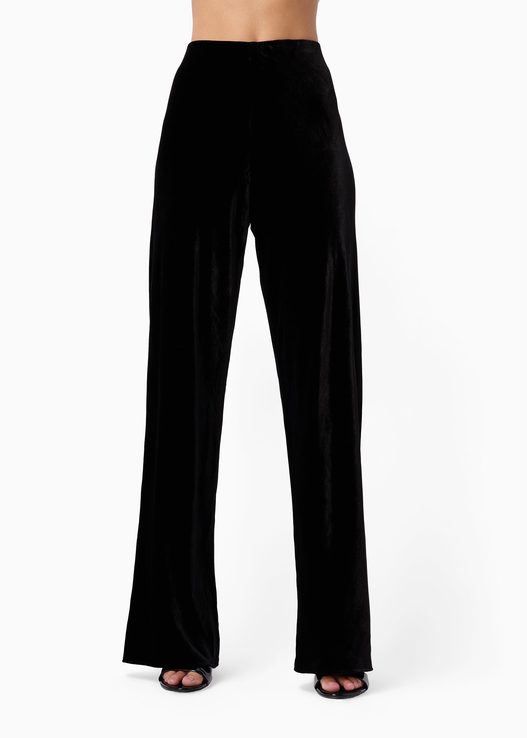 Bristol Mid Rise Velvet Pant Black