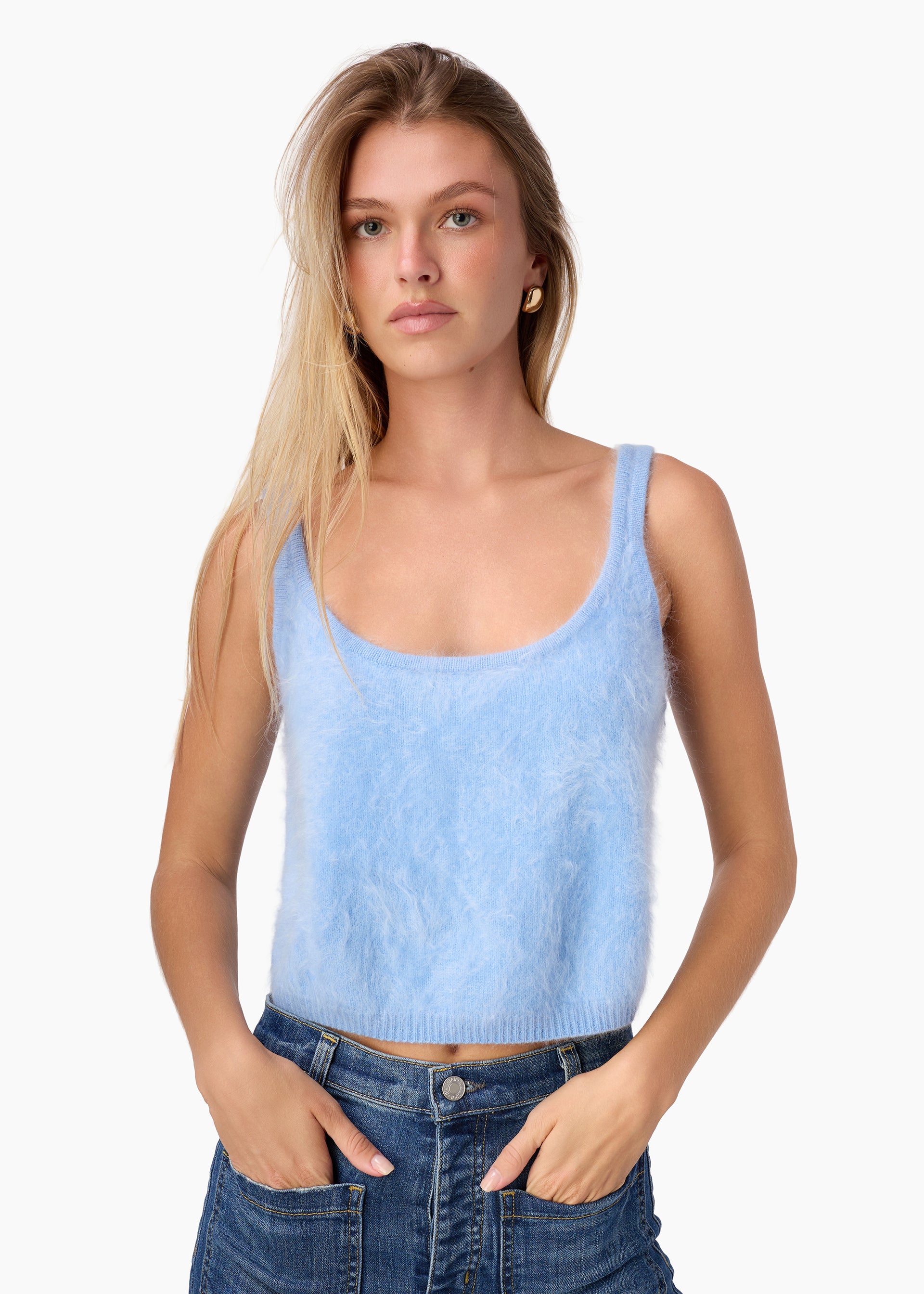 Ami Cashmere Tank Cerulean – CAMI NYC