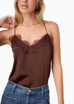 Racer Charmeuse Camisole Sable
