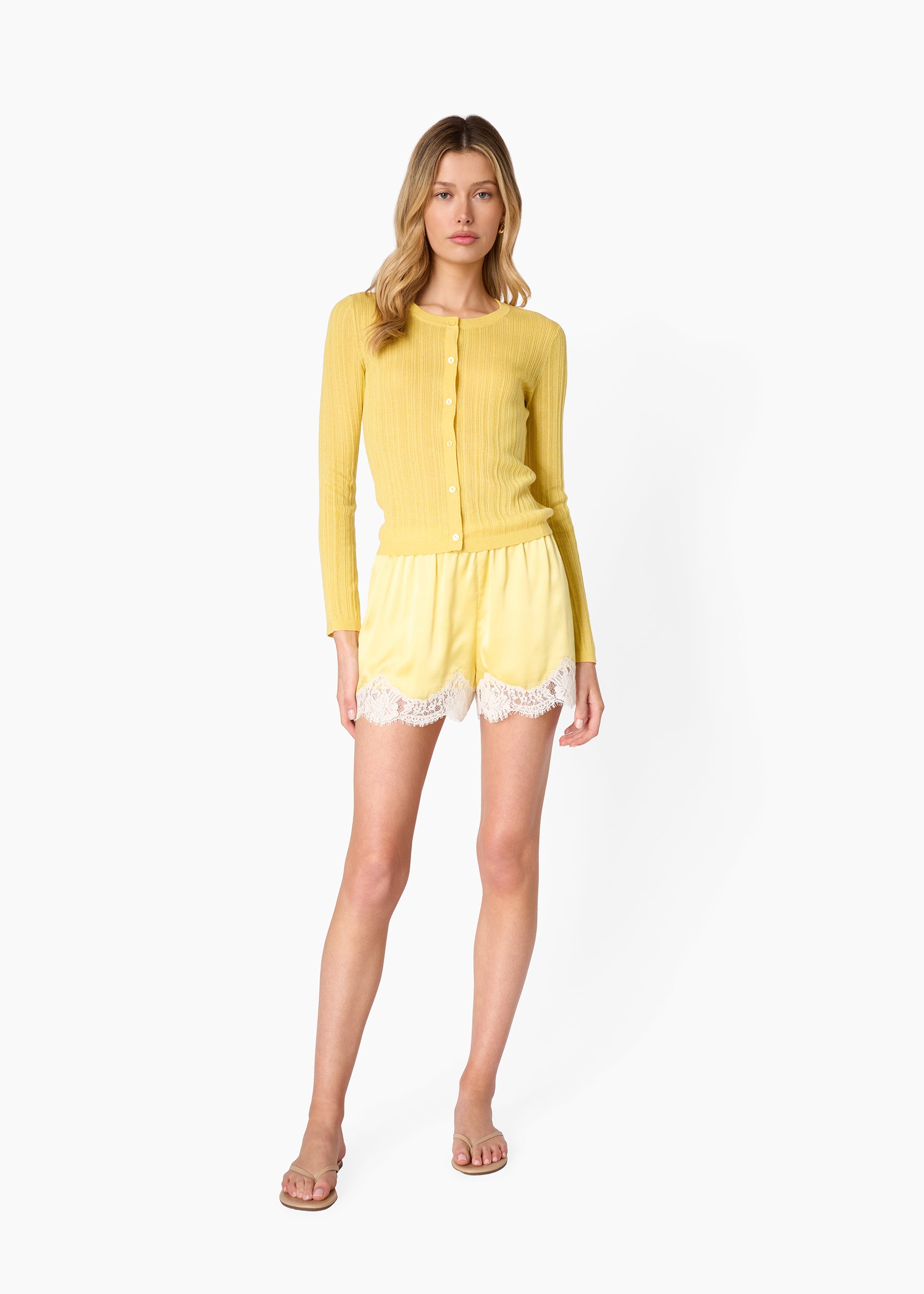 Maura Lightweight Cardigan Custard – CAMI NYC