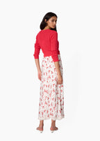 Teagan Hammered Satin Skirt Candied Rose
