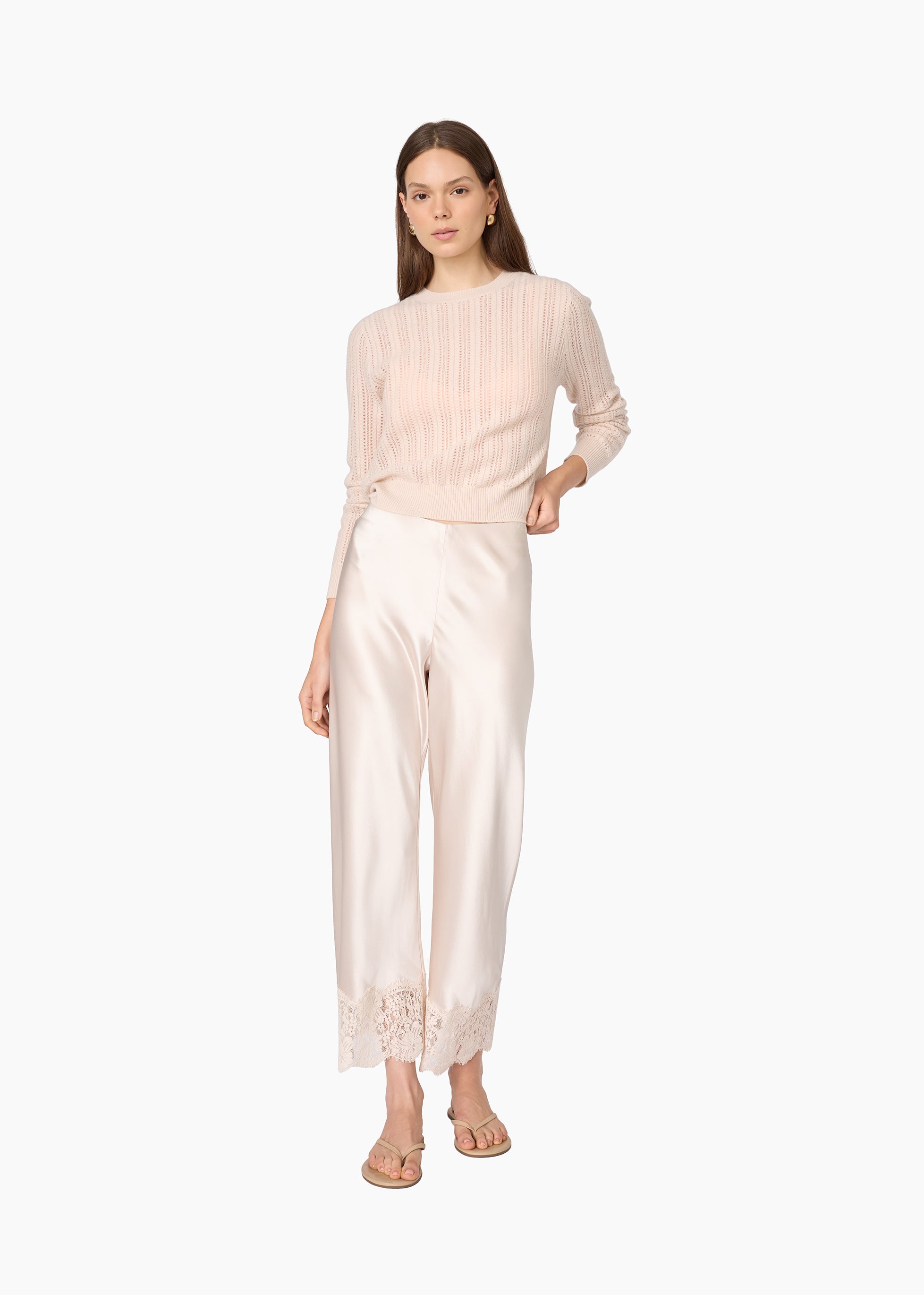 Bristol Mid Rise Lace Pant Oat – CAMI NYC