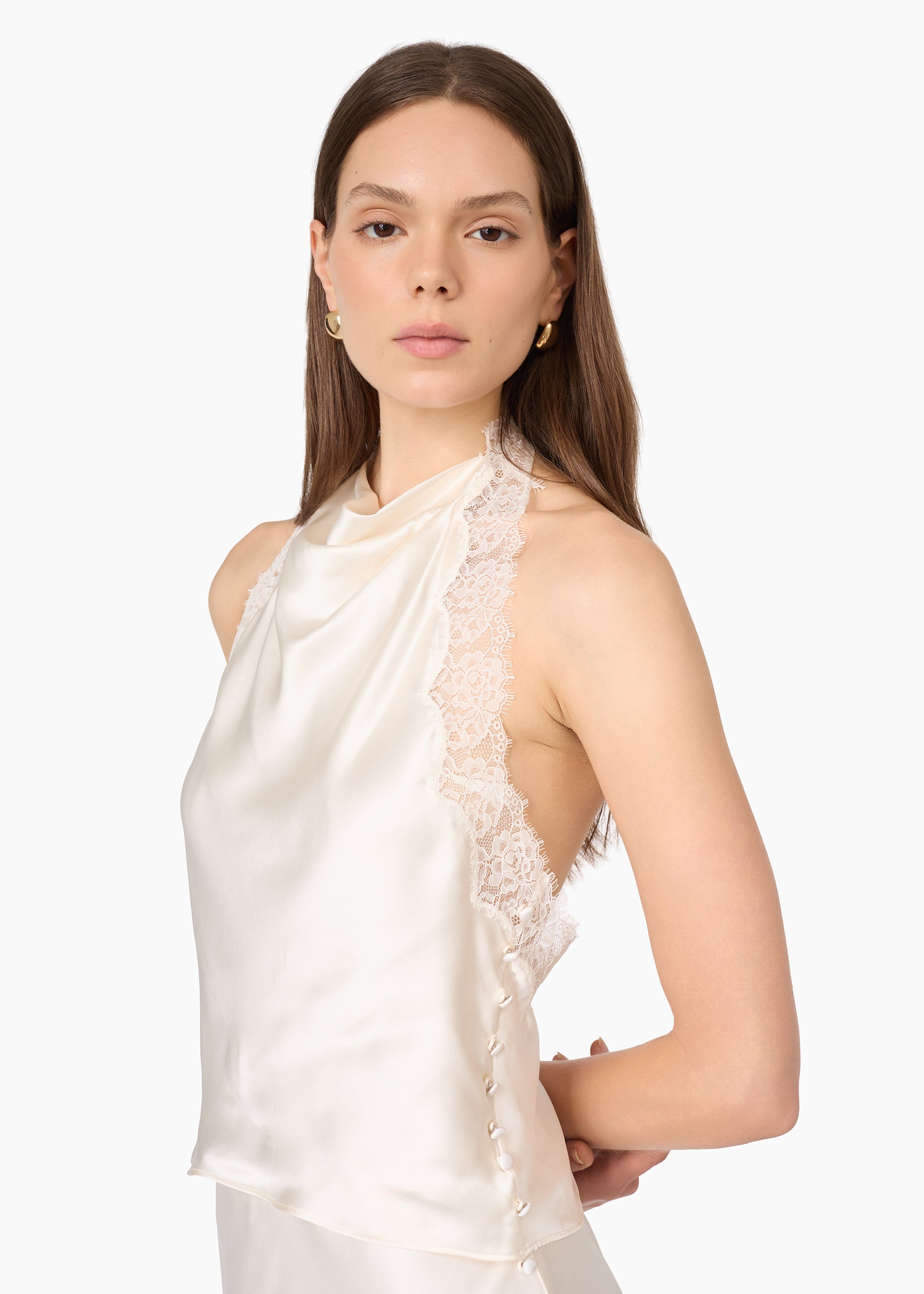 Lucille Silk Top Macadamia – CAMI NYC