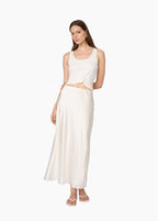 Guynan Silk Maxi Skirt Macadamia