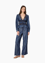 Sheldon Chambray Trouser Dark Wash