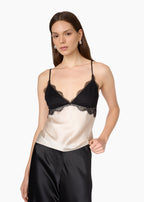 Hilda Silk Camisole Oat/Black