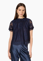 Geraldine Lace Top Navy