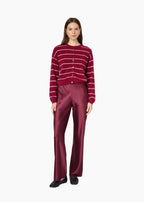 Benning Cashmere Striped Cardigan Plum Stripe