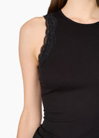 Rian Rib Knit Tank Black