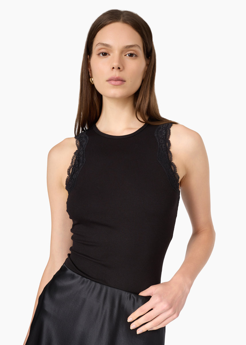 Rian Rib Knit Tank Black – CAMI NYC