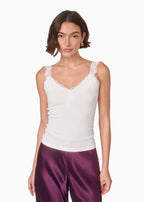 Lani Rib Knit Tank White