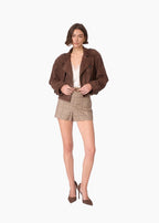 Saskia Suede Jacket Dark Umber