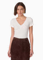 Sana Rib Knit Tee White