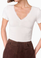 Sana Rib Knit Tee White