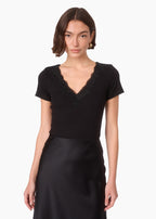 Sana Rib Knit Tee Black