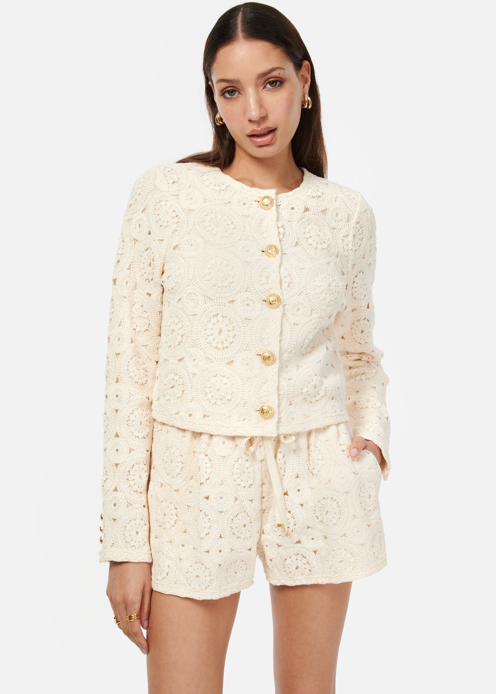 Ligia Crochet Cardigan Ceramic