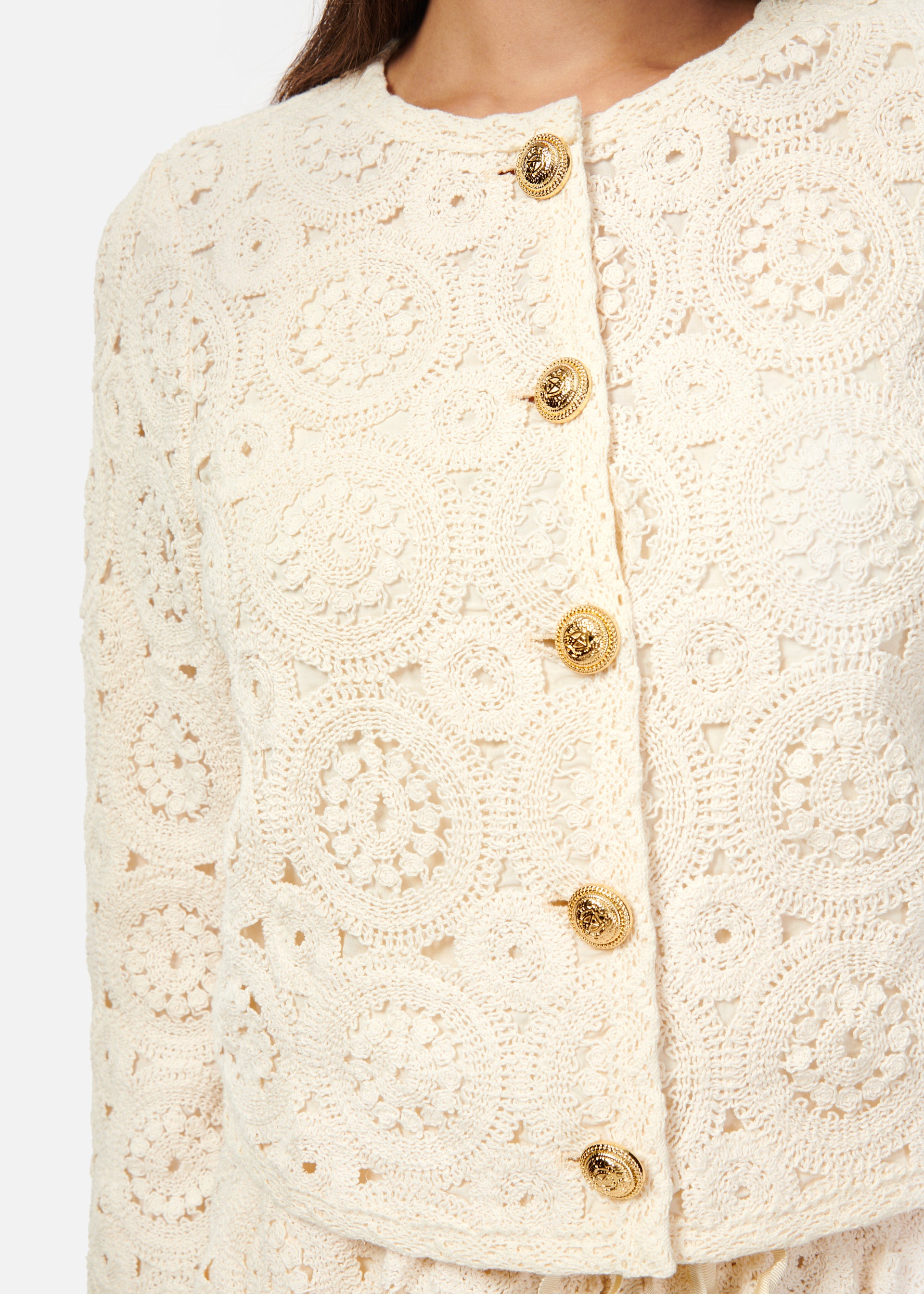 Ligia Crochet Cardigan Ceramic