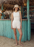Rian Rib Knit Tank White