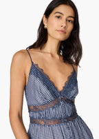 Janaya Chiffon Midi Dress Blue Gingham