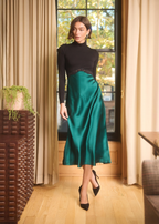 Sojourner Silk Midi Dress Dark Green